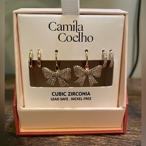 NWT Camila Coelho Bow earrings set